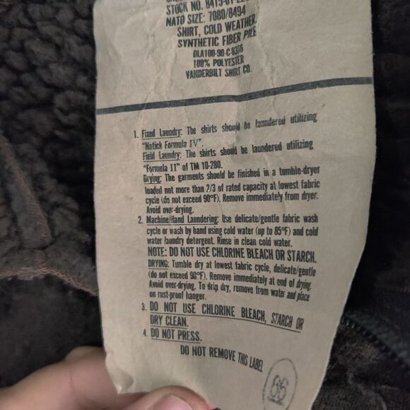 US.ARMY DLA100-90-C-0376 Jacket Coat Mens Size Small Brown Black Full Zip - Picture 3 of 8